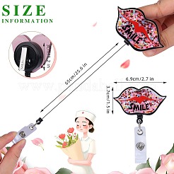 Sequin Quicksand Effect Acrylic & ABS Plastic Badge Reel&nbsp;AJEW-SZ0002-46A