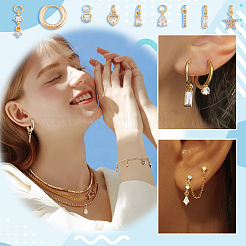 Brass Huggie Hoop Earrings Making Kits&nbsp;GLAA-PH0033-52