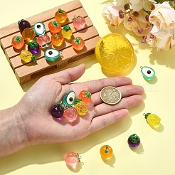 12Pcs 6 Styles Resin Pendants&nbsp;RESI-YW0006-10