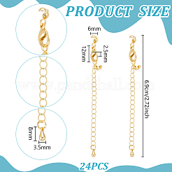 20 Sets Long-Lasting Plated Brass Chain Extender&nbsp;KK-UN0006-17