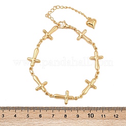 304 Stainless Steel Cross Link Chain Bracelets&nbsp;BJEW-D359-13B-G