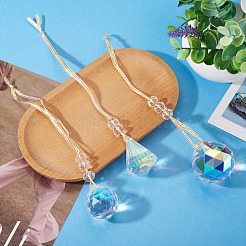 3Pcs 3 Styles Glass Suncatchers for Outdoor Garden Hanging Decoration&nbsp;HJEW-TADJ0001-01