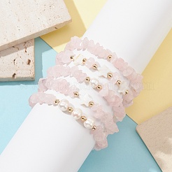 5Pcs 5 Style Natural Mixed Gemstone Chips Stretch Bracelets Set&nbsp;BJEW-JB09551
