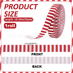 Polyester Stripe Pattern Ribbon&nbsp;OCOR-WH0078-526B-01
