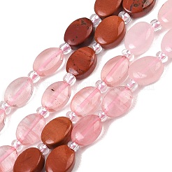 Cherry Quartz Glas & Natural Sodalite & Green Strawberry Quartz & Red Jasper & Red Aventurine & Rose Quartz Beads Strands&nbsp;G-Z135-A10