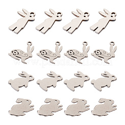 32Pcs 4 Styles 304 Stainless Steel Bunny Pendants&nbsp;STAS-TA0002-13P