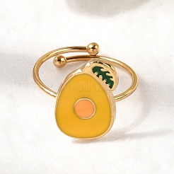 Adjustable 304 Stainless Steel Enamel Cuff Rings for Women&nbsp;LS-RJEW-B152-01G-03