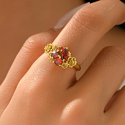 Brass Pave Cubic Zirconia Finger Rings for Women&nbsp;VD2246-4