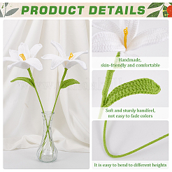 Handmade Crochet Cotton Artificial Flower&nbsp;LS-AJEW-WH0009-75C