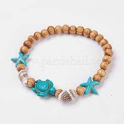 Round Wood Stretch Bracelets&nbsp;BJEW-JB03769