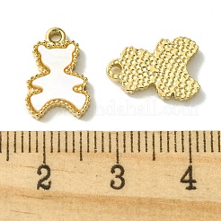 Ion Plating(IP) 304 Stainless Steel Pave Shell Bear Charms&nbsp;FIND-Z028-27G