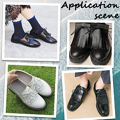 2Pairs 2 Colors PU Leather Shoes Tongue&nbsp;AJEW-CL0003-41B