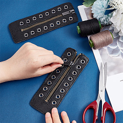 PU Leather Lace-in Boot Zipper Inserts&nbsp;DIY-WH0387-37B-02
