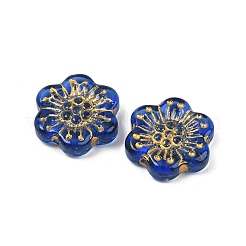 Baking Paint and Golden Metal Enlaced Glass Beads&nbsp;DGLA-T004-09K