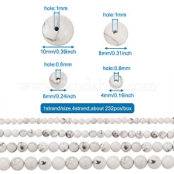 4 Strands 4 Style Natural Howlite Beads Strands&nbsp;G-TA0001-34
