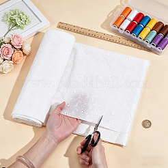 Floral Embroidered Cotton Fabric&nbsp;DIY-WH0786-54A