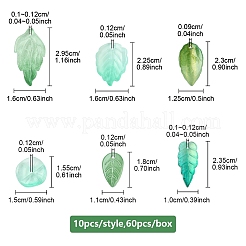 60Pcs 6 Styles Baking Paint Transparent Glass Beads&nbsp;DGLA-YW0001-37