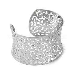 Hollow Wide 304 Stainless Steel Cuff Bangles for Women&nbsp;BJEW-B104-25G