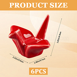 Paper Crane Ceramic Chopstick Stands&nbsp;DJEW-WH0058-12C