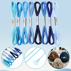 8 Skeins 8 Colors 6-Ply Polyester Embroidery Floss&nbsp;OCOR-CY0002-09B