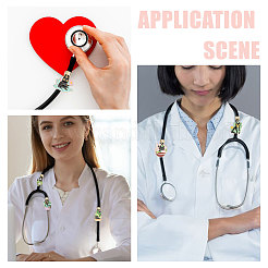12Pcs 6 Style Alloy Enamel Stethoscope Pendant Decorations&nbsp;HJEW-FH00122
