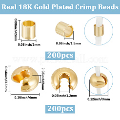 400Pcs 2 Styles Brass Crimp Beads Covers&nbsp;KK-BBC0023-39