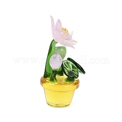 Handmade Lampwork Potted Plant Display Decoration&nbsp;LAMP-Q005-09A