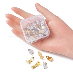 50Pcs 2 Colors Iron Clip-on Earring Settings&nbsp;IFIN-YW0003-02