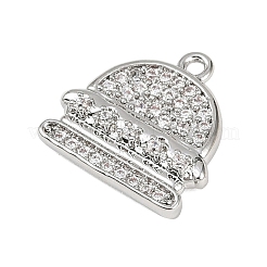 Brass Micro Pave Clear Cubic Zirconia Pendants&nbsp;KK-L238-16P