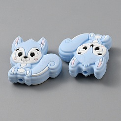 Squirrel Food Grade Eco-Friendly Silicone Beads&nbsp;SIL-WH0012-030C