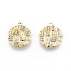 Brass Micro Pave Clear Cubic Zirconia Charms&nbsp;KK-C006-19G