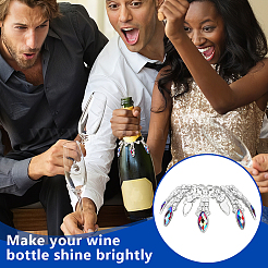 4Pcs Glass Rhinestone Cup Chains Wine Glass Charms&nbsp;HJEW-OC00241