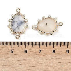 Natural White African Opal Faceted Connector Charms&nbsp;G-K347-07G-04