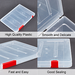 3 Pcs 3 Colors Portable Transparent Plastic A4 File Box&nbsp;CON-PH0002-28B