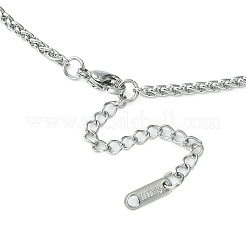 304 Stainless Steel Wheat Chain Necklace for Men Women&nbsp;NJEW-YW0001-17