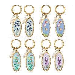 Printed 304 Stainless Steel Huggie Hoop Earrings&nbsp;EJEW-JE07394