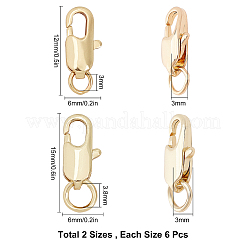 12Pcs 2 Style Brass Lobster Claw Clasps&nbsp;KK-SC0002-26