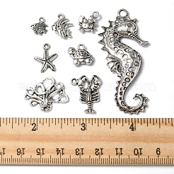 48Pcs 8 Style Marine Animal Theme Tibetan Style Alloy Pendants&nbsp;FIND-FS0001-53