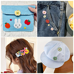 100Pcs 3 Styles 4-Hole Apple Plastic Buttons&nbsp;BUTT-TA0001-54