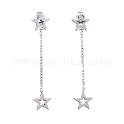 304 Stainless Steel Chain Tassel Earrings&nbsp;EJEW-I248-07