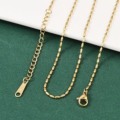 Ion Plating(IP) 304 Stainless Steel Oval Ball Chain Necklace for Men Women&nbsp;X-NJEW-M200-09G
