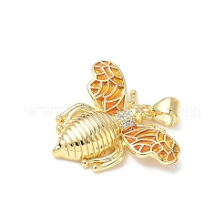 Brass Micro Pave Cubic Zirconia & Enamel Pendants&nbsp;KK-L253-05G
