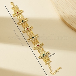Vintage Alloy Micro Pave Cubic Zirconia Link Chain Bracelets for Women&nbsp;SQ3923