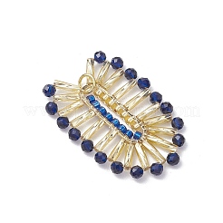 Bohemia Style Glass Seed Beaded Oval Pendants&nbsp;PALLOY-MZ00559