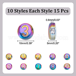 150Pcs 10 Colors Electroplate Glass Beads&nbsp;GLAA-AR0001-79A