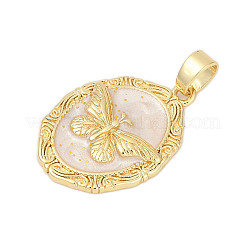 Brass Enamel Pendants&nbsp;KK-U068-09G-03