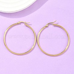 Ion Plating(IP) 304 Stainless Steel Hoop Earrings&nbsp;LS-EJEW-N0016-11G-G