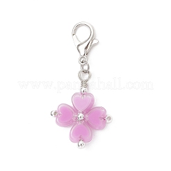 Clover Acrylic & Brass Pendant Decorations&nbsp;HJEW-JM03652-02
