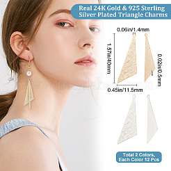 24Pcs 2 Colors Brass Charms&nbsp;KK-BBC0005-13
