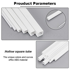6 Style ABS Plastic Square Hollow Tube & Solid Rods&nbsp;DIY-OC0011-71